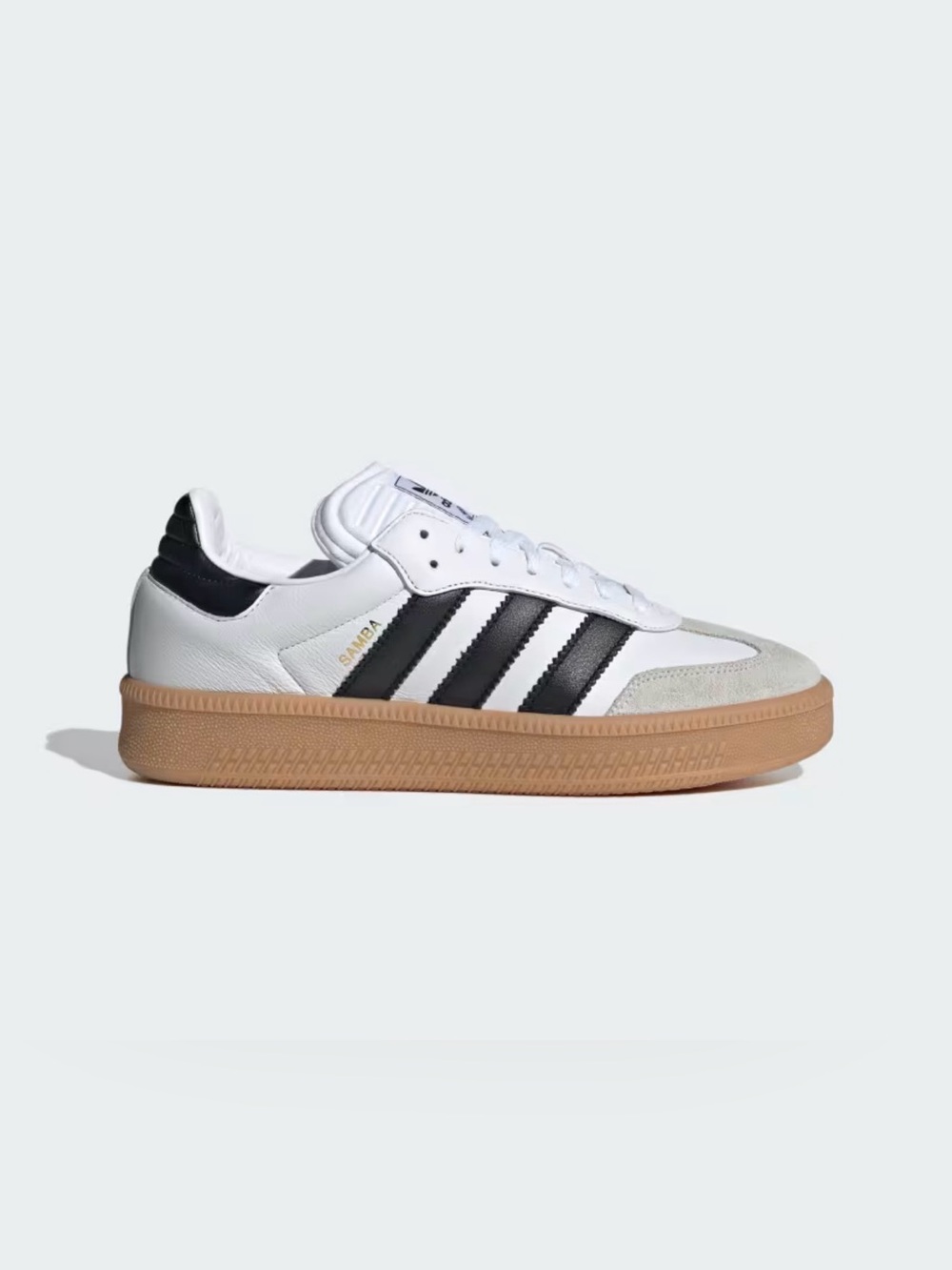 adidas White & Black Leather Sneakers with Gum Outsole